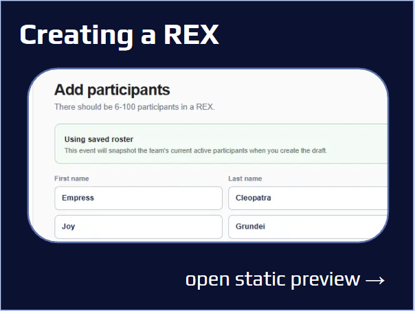 Creating a REX: open static preview